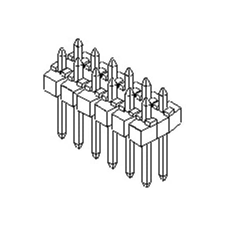 Molex Board Connector, 44 Contact(S), 2 Row(S), Male, Straight, 0.1 Inch Pitch, Solder Terminal, Black 901310942